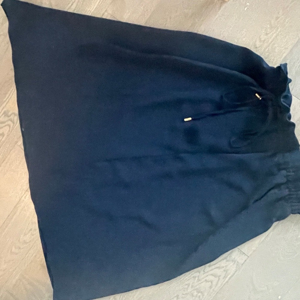 Dona Karan uneven hem midi blue skirt size M